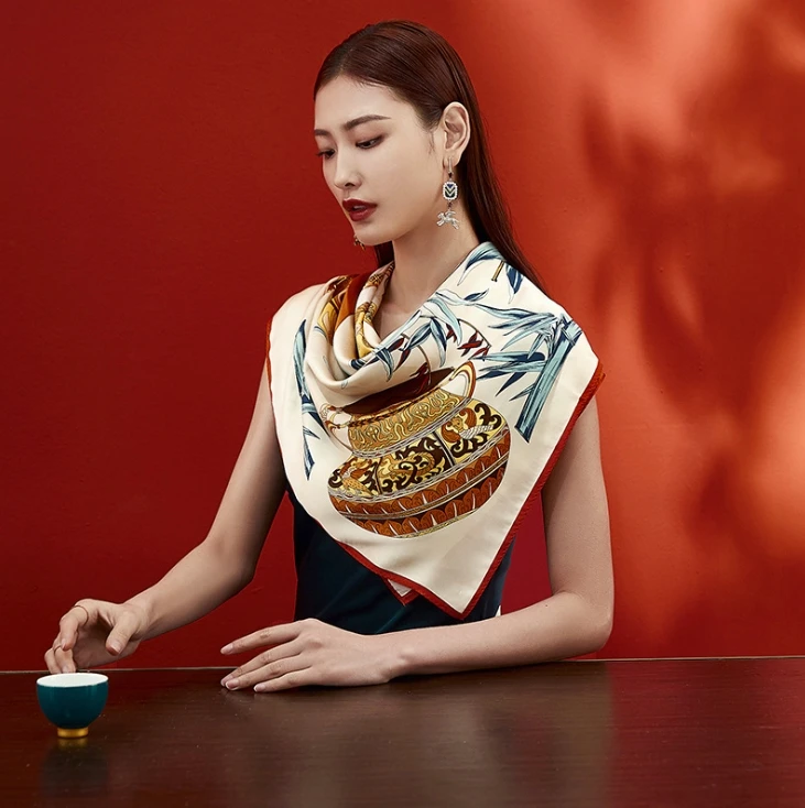 

Morandi цвет шелковый атлас костюм подарок шелковый шарф квадратный платок