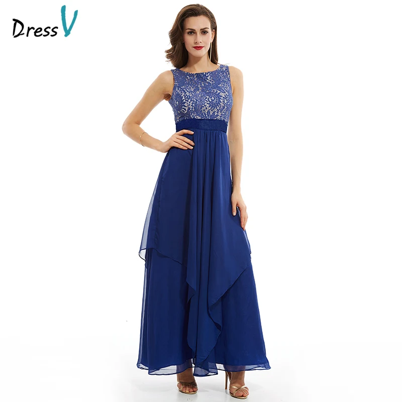 Женское вечернее платье без рукавов голубое ТРАПЕЦИЕВИДНОЕ ПЛАТЬЕ до щиколотки