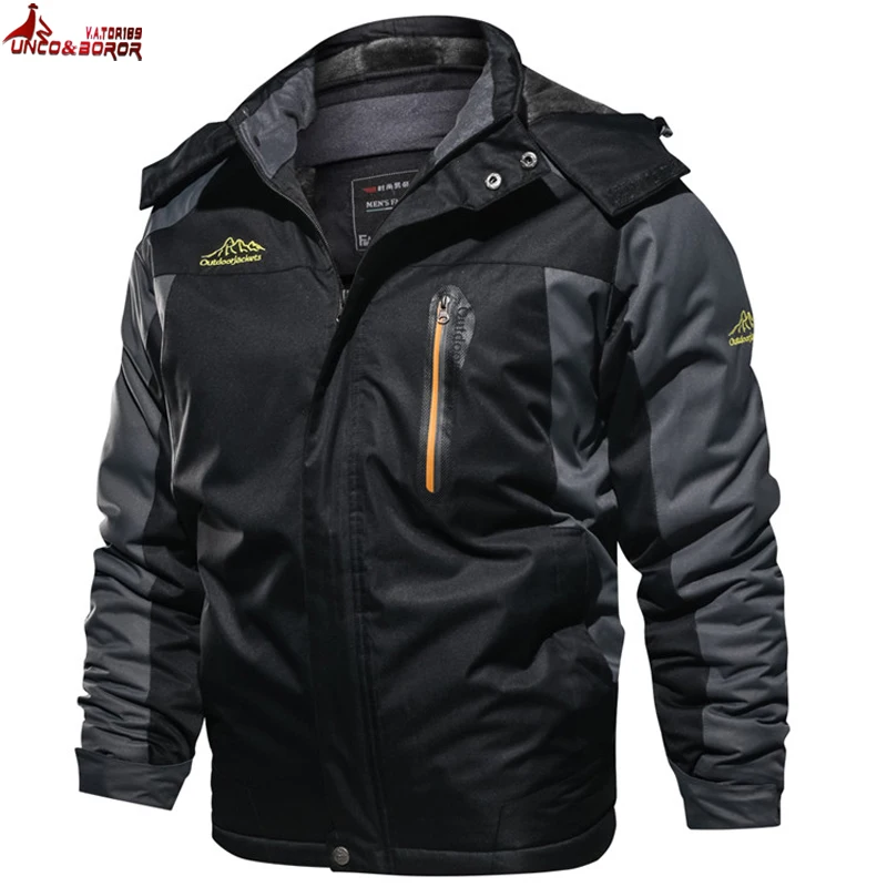Парка мужская зимняя с флисовой подкладкой теплая водонепроницаемая куртка
