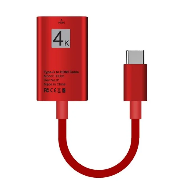 Красный 2 в 1 USB-C 3,1 type C к HDMI адаптер Поддержка 4K конвертер Кабель-адаптер HDMI кабель для ПК samsung Galaxy Note8 S8 Macbook - Цвет: Красный