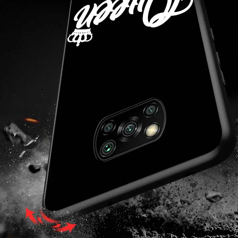 

king and Queen for Xiaomi Redmi K30 K30S Mi 10T Lite Pro Poco X3 NFC X2 M3 M2 F2 Pro C3 F1 Soft Black Phone Case
