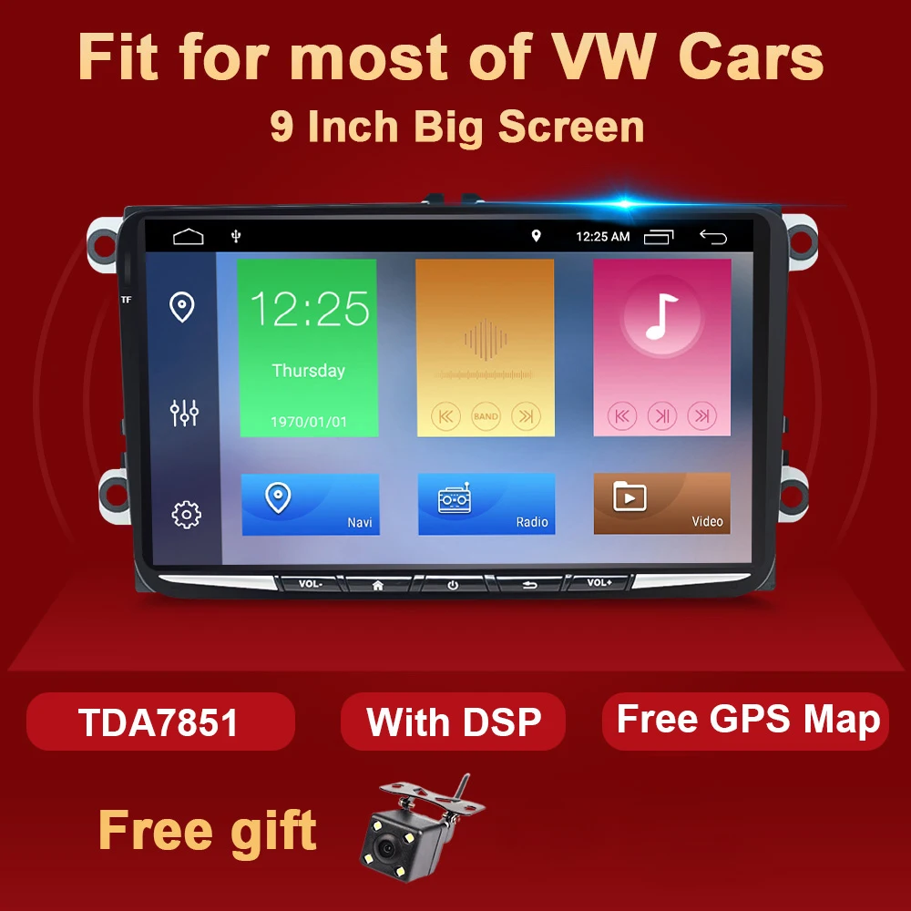 Автомагнитола для VW Golf 5 6 Polo Passat B6 CC Magotan Skoda Octavia T5 Amarok Tiguan мультимедиа 9 дюймов GPS 2