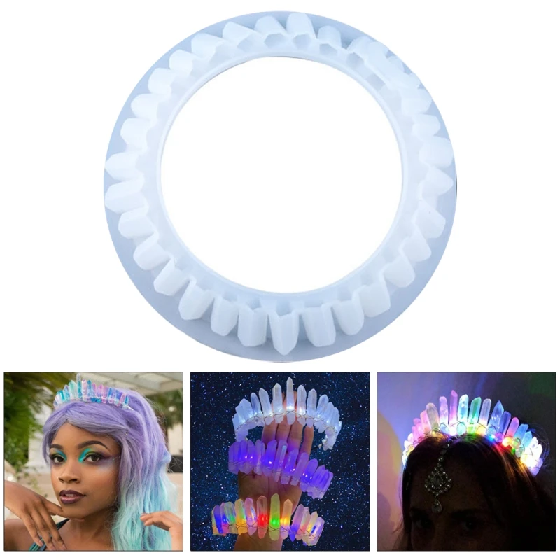 

DIY Crafts Making Tool Crystal Crown Tiara Epoxy Resin Mold Decorations Casting Silicone Mould