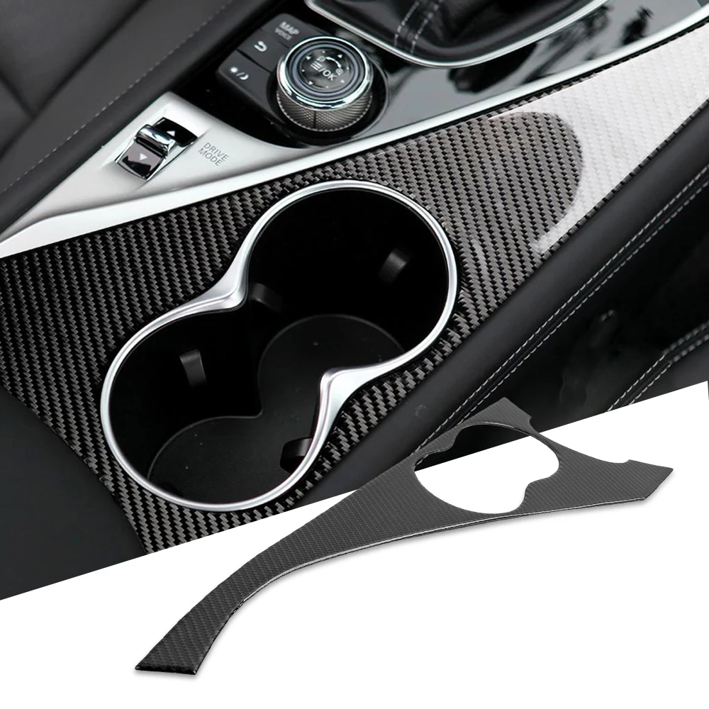 

Carbon Fiber Water Cup Holder Panel Trim Cover Decal For Infiniti Q50 Q60 2014+