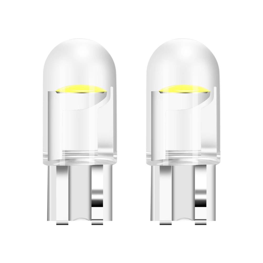 Лампа светодиодная Автомобильная 2x W5W 194 T10 стеклянный корпус Cob светодиодный для