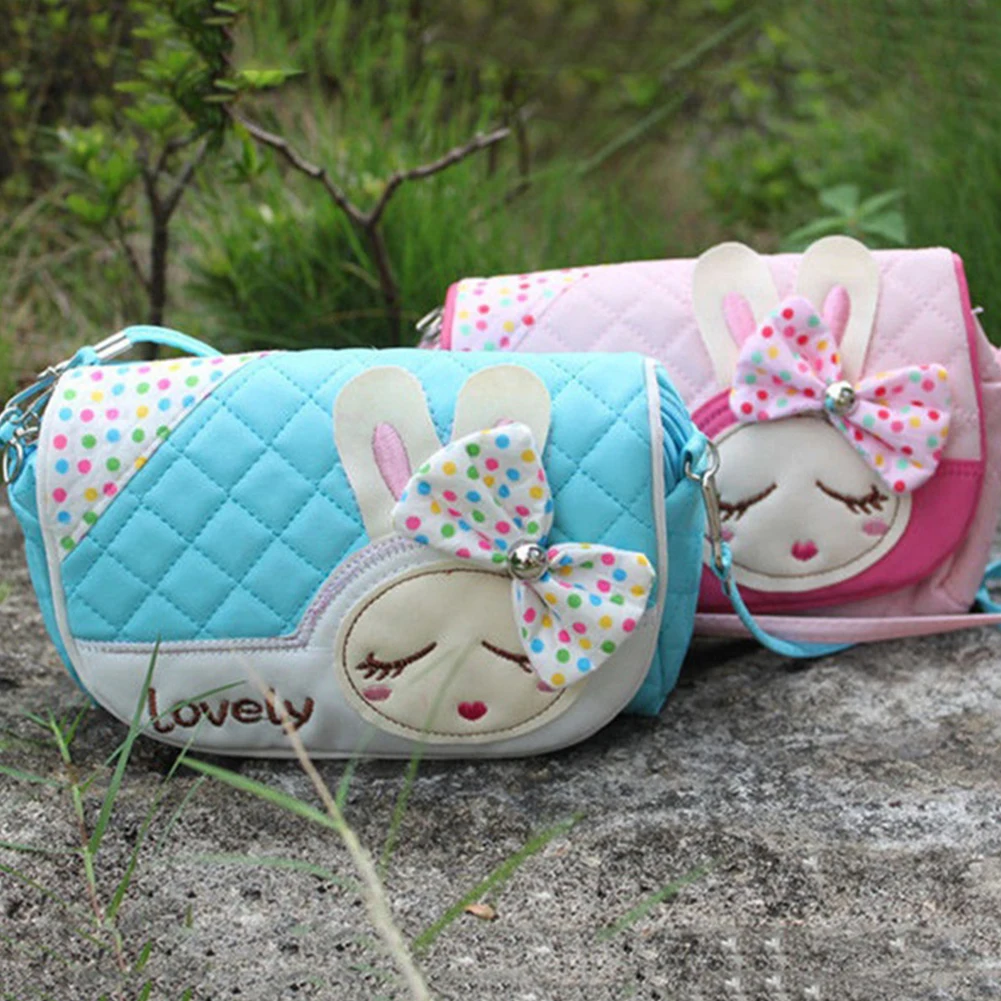 

New Cute Kids Girls Mini Bowknot Crossbody Bags Lovely Rabbit Handbags Shoulder Bag Small Purse Gift for Little Girls