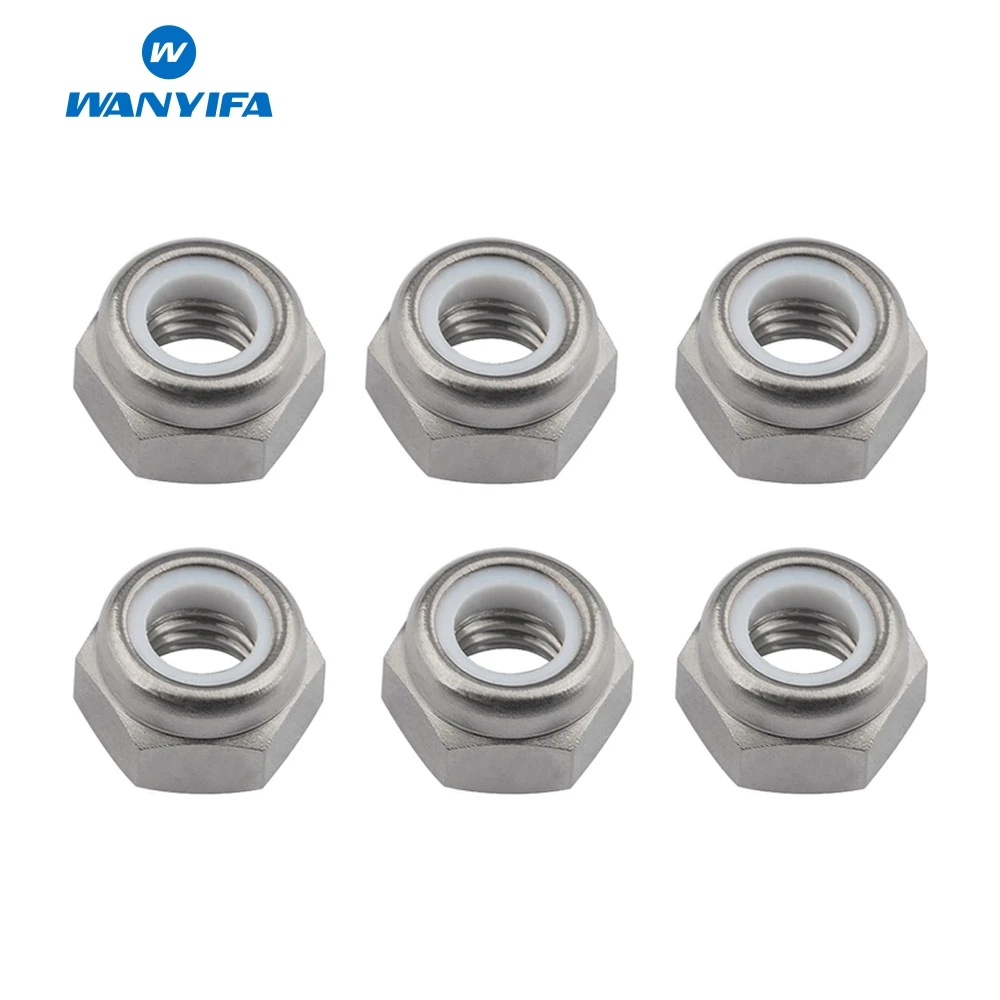 

6Pcs Titanium Alloy Nuts M4 M5 M6 M8 Nylon Lock Hex Nuts for Motorcycle Bicycle Parts