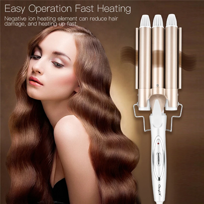 

Professional Hair Curler Fast Heating Curling Irons Ceramic Negative Ion Hairstyle Spiral Hair Curlers Big Wave Curling Wand 31