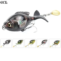 ccltba rotate tail popper lure 9 5cm 16 9g topwater wobble fishing lures bass fishing tackle