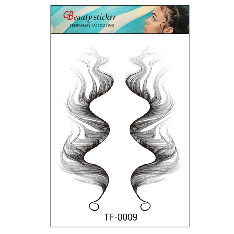 

1 Sheet Hair Edges Tattoo Sticker Realistic Baby Hair Curly Hairline Temporary DIY Hairstyling Template Salon Waterproof Lasting