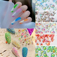 1400pcsbag nail rhinestones nail crystal beads flatback stones aurora colors mixed size manicure rhinestones accessories