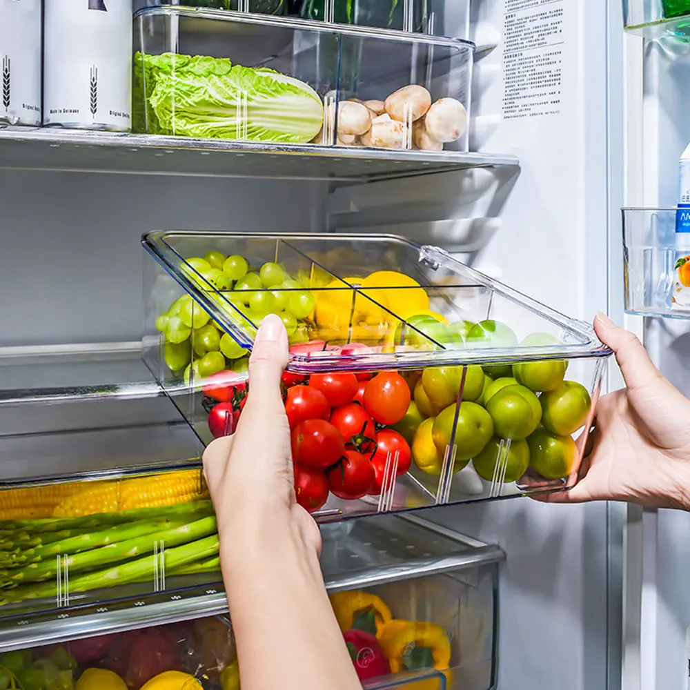 

Пластиковые Штабелируемые кухонные контейнеры для хранения фруктов и овощей с крышками