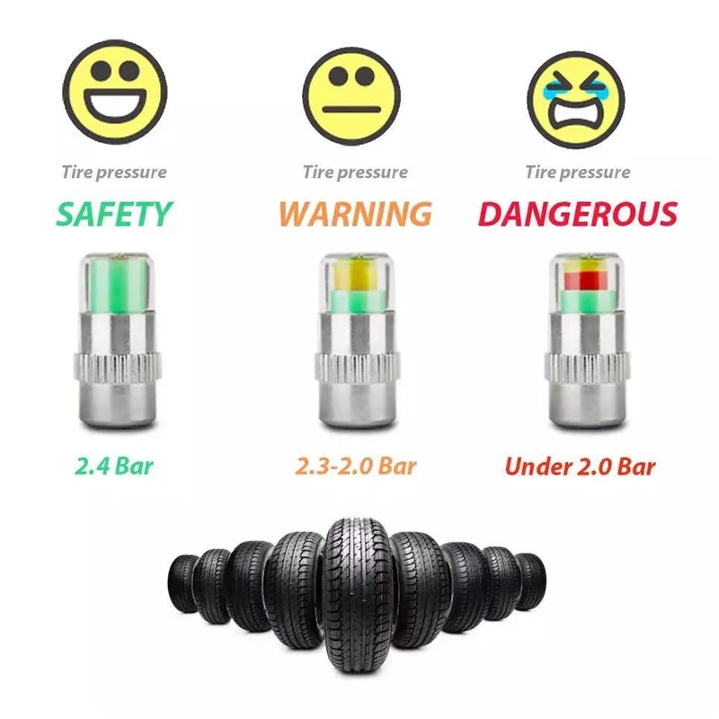 4 шт. автомобильный TPMS контроль давления в шинах клапан стволовых датчик крышек
