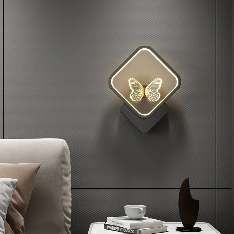 

Stylish Modern LED Wall Lamp Square Round For Bedroom Living Room Corridor Sconce Lighting Aisle Bedside Fixture Indoor Lustres