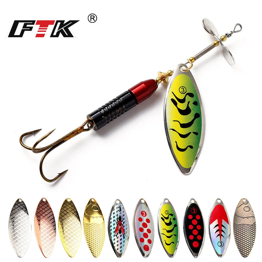 

FTK 1PC 11.5cm 20g Long Cast Coloful Spinner Bait Fishing Lures Pesca Spinner Pike Sequin Paillette carp