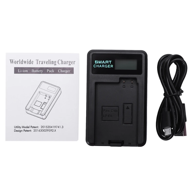 Usb зарядное устройство с ЖК дисплеем для батареи Canon Lp E8 и Rebel T3i T2i T4i T5i Eos 600d 550d 650d 700d