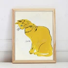 Художественная печать Yellow Cat Sam - Andy Warhol, Художественная печать с животными, рисунок в стиле поп-арт, Художественная печать, современное искусство, рисунок с кошкой