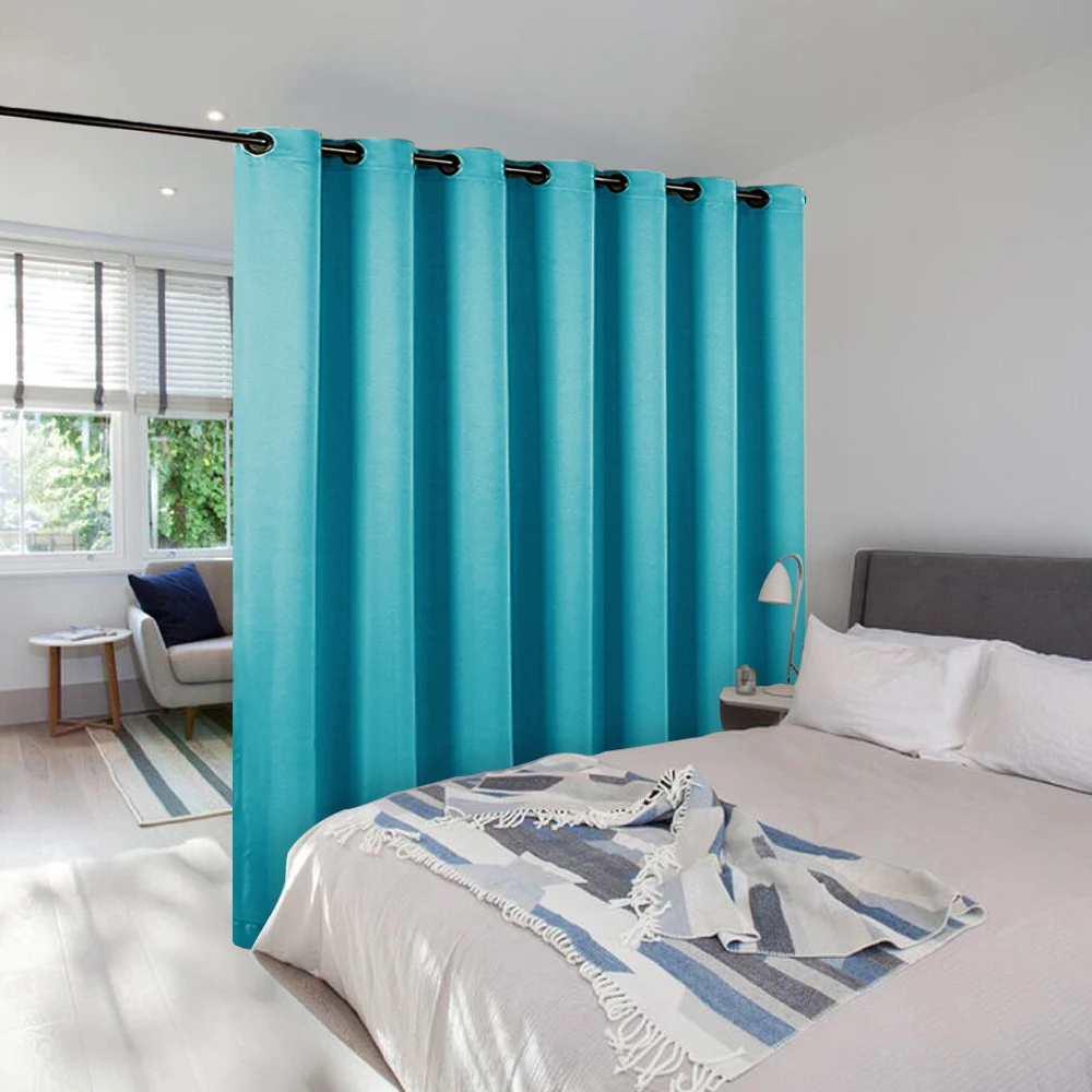 Turquoise NICETOWN, 1 шт., перегородка для комнаты, занавеска, блок, полная конфиденциальность, готовая для кафе, офиса, отеля, светильник, занавеска - Цвет: Turquoise