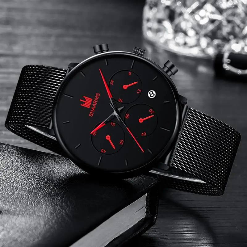 2019 Mens Watches Stainless Steel Luxury Military Sport Watch Relogio Masculino Quartz Wristwatches Calendar Clock Reloj Hombre | Наручные