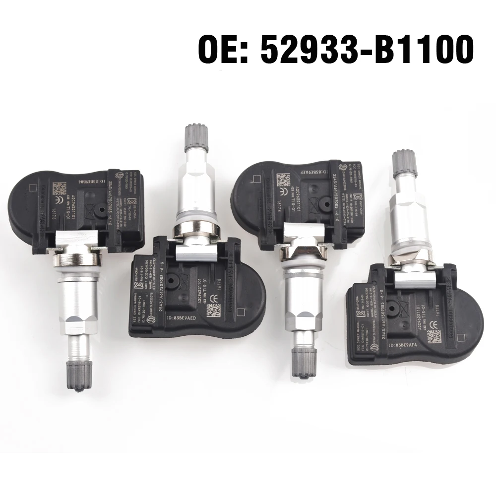 

4 шт. датчик давления в автомобильных шинах TPMS 52933-B1100 для Hyundai Santa fe Equus Genesis Accent