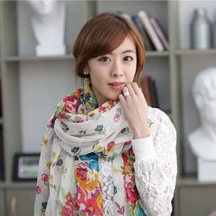 1 шт. модный красивый женский цветочный шарф шаль шарф| |