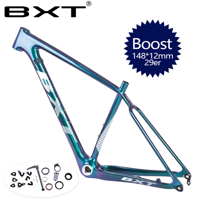 Новая полная карбоновая рама 29er Bicicletas горный велосипед Запасные детали для велосипеда, углепластик MTB рама через ось 148*12 мм велосипедная Рама