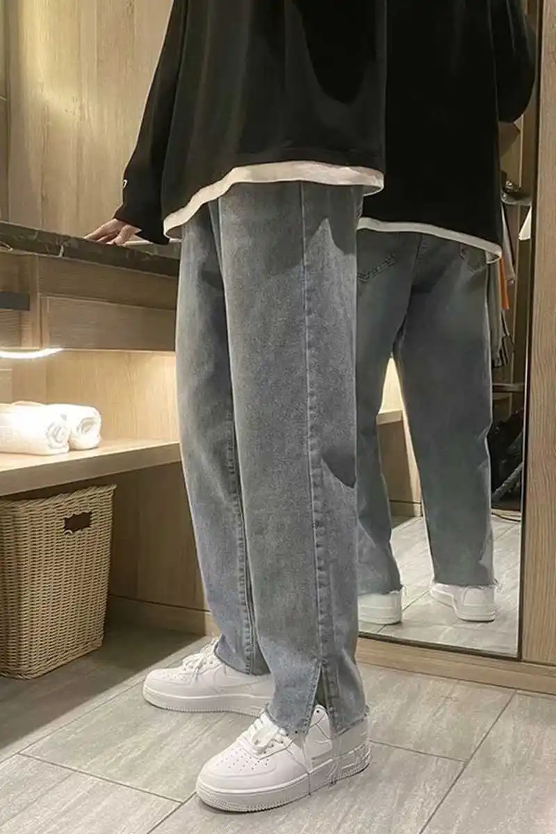 

Jeans Men's Spring and Summer New Fashion Brand Loose Straight Leg Floor Dragging Trousers Baggy Pants Ropa De Hombre Factory