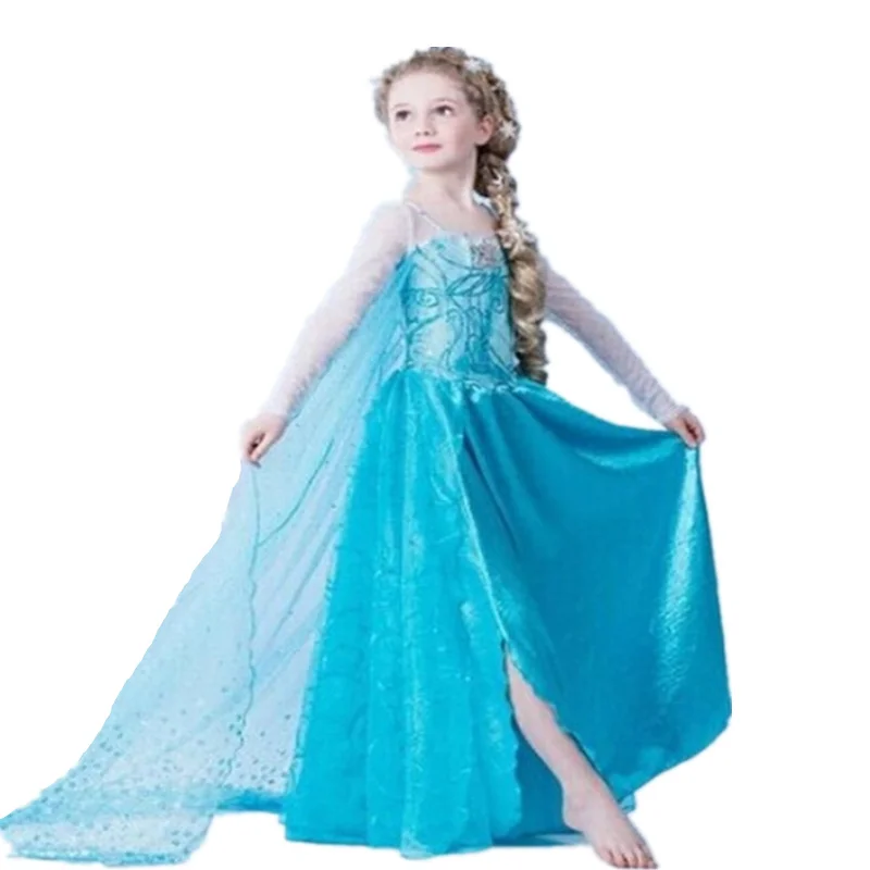 4 Cosplay Queen Elsa Dresses Elsa Elza Costumes Princess Anna Dress for Girls Party Vestidos Fantasia Kids Girls Clothing Elsa Set - Цвет: 4