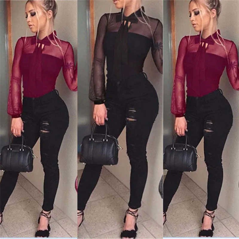 Однотонные черные женские боди с эластичной талией прозрачный бордовый женский
