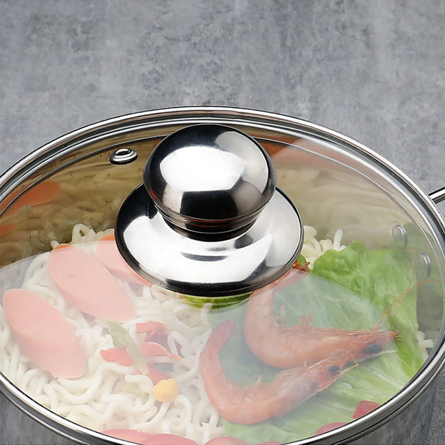 Behogar 4 шт. Нержавеющая сталь сменная крышка Кнопка кастрюлю Стекло Ручка Рукоятка