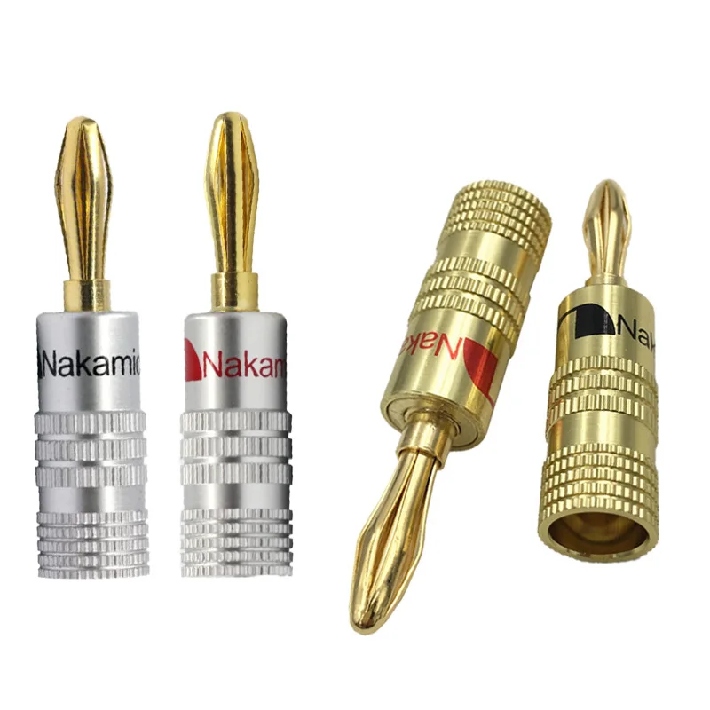 

4mm Nakamichi Banana Plug For Video 24K Gold Plated Speaker Copper Adapter Audio Connector