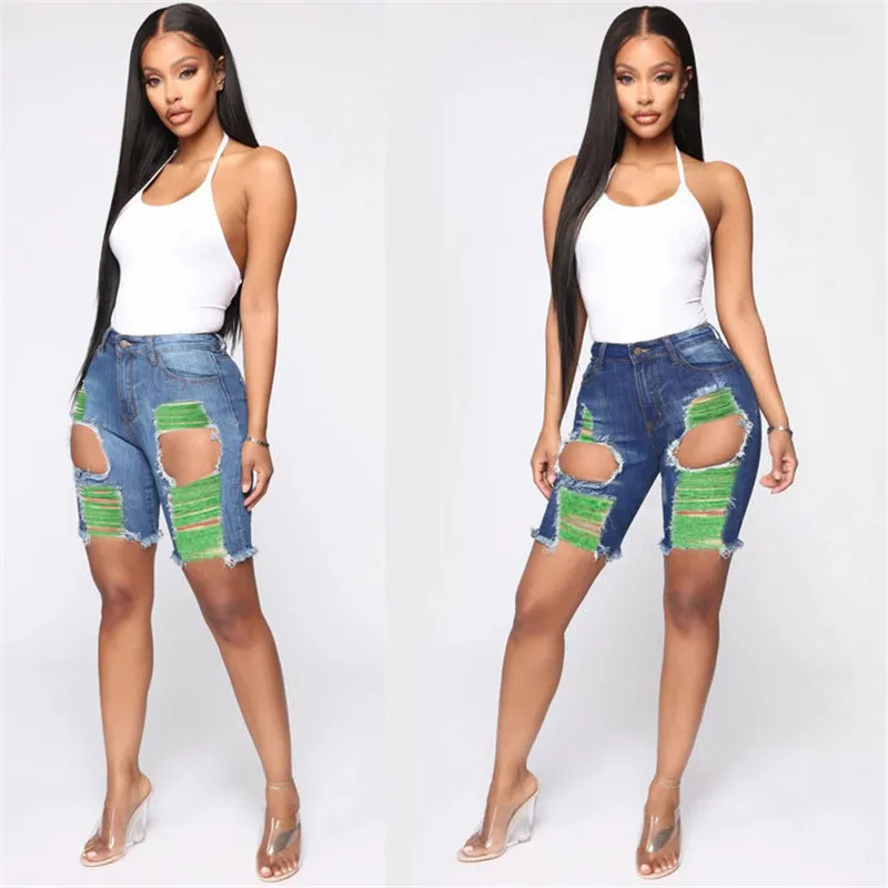 

Ladies's Casual Shorts, All-Match Ripped Denim Shorts with Pockets for Party Vacation Dating Holiday Travelling