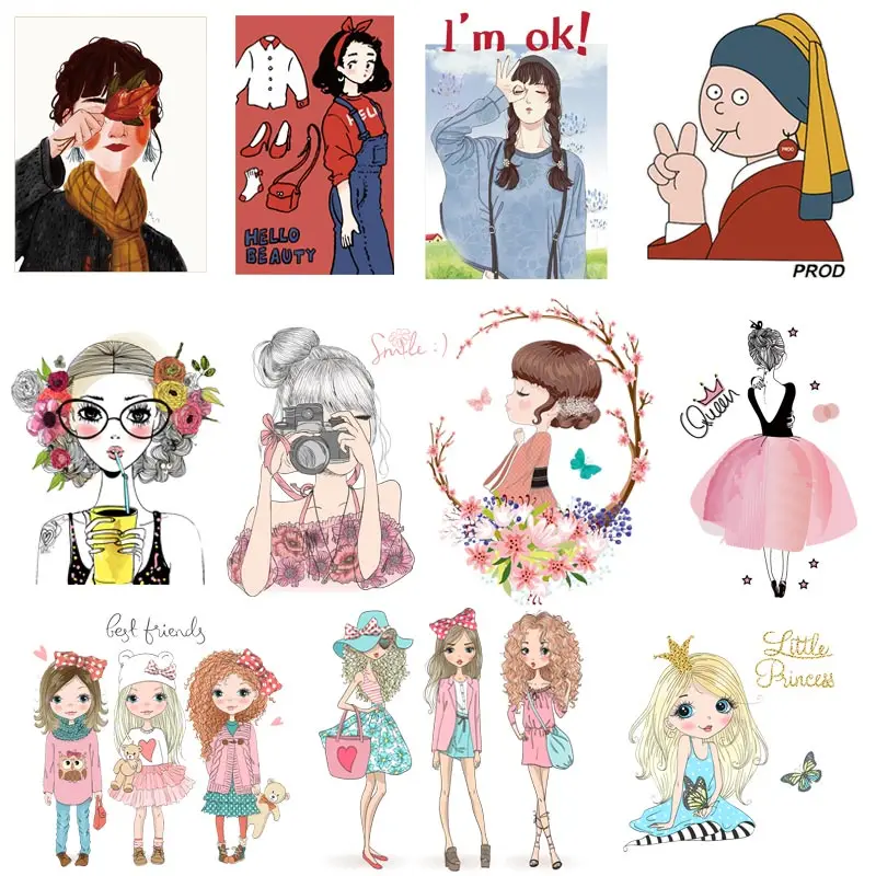 

Lovely Animals Unicorn Heat Transfer For Clothing Iron On Cartoon Transfers For Clothes Appliques Stickers For DIY T-shirt