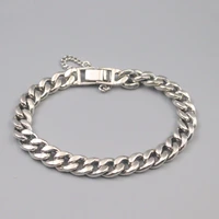 s925 sterling silver bracelet for men 8mm wide curb cuban men domineering silver bracelet 19 5cml boyfriend gift