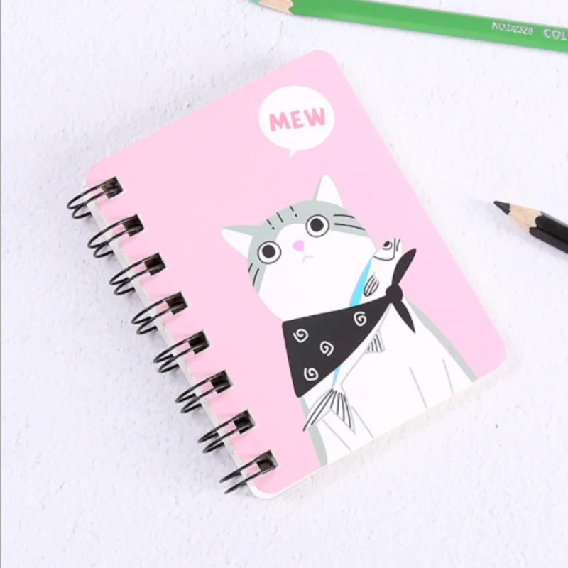 pink2 Мультфильм Креативный змеевик маленький блокнот небольшой свежий портативный мини-блокнот студенческие канцелярские товары для школы офисные принадлежности - Цвет: pink2