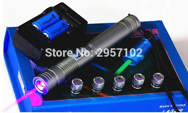 

HOT! High Power Blue Laser Pointer 100W 100000m 450nm LED Flashlight Light Burn Match Candle Lit Cigarette Wicked Lazer Hunting