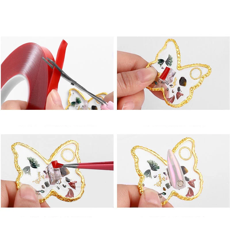 

1 Pcs Butterfly Nail Display Stand Star Heart Shaped Golden Edge Resin Nail Polish Palette Nail Display Board Manicure Tools