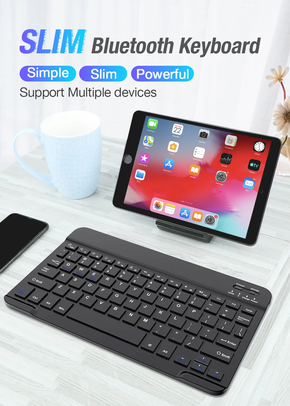 Coolreall Беспроводная клавиатура для IOS Ipad Android планшетный ПК Windows Bluetooth клавиатура Ipad Bluetooth клавиатура для iPhone samsung