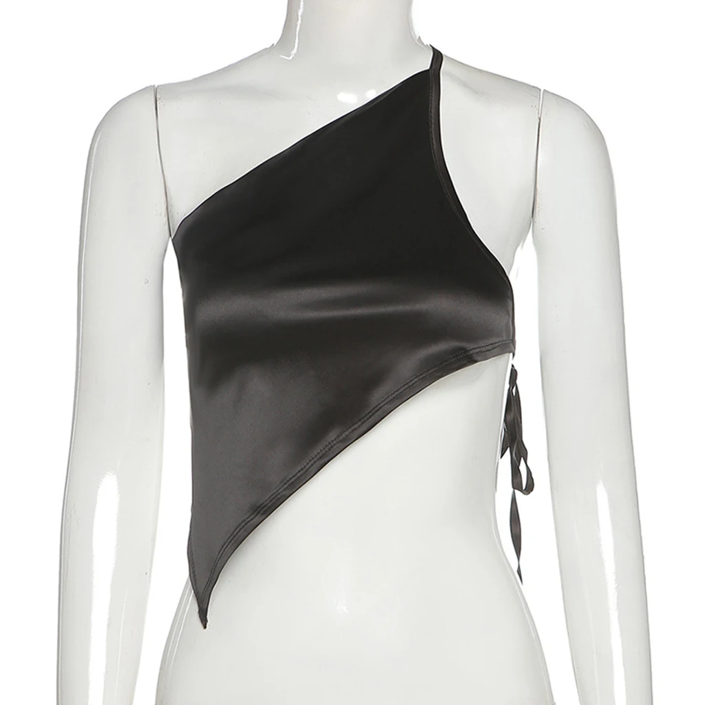 

2021New Ice Silk Style Sexy Satin Crop Tops Elegant Beautiful Back Underwear Women Summer Camisole Sexy Bottoming Wrapped Chest