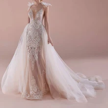 SSYFashion на заказ роскошное вечернее платье русалки с v-образным вырезом на спине сексуальные съемные платья с аппликацией для официального приема Vestido De Noche