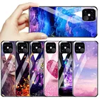 Чехлы из закаленного стекла для iPhone 12 11 Pro Max, чехол для iphone XR X XS Max SE 2020 12 Mini 7 8 6s 6 Plus, чехол для телефона с рисунком