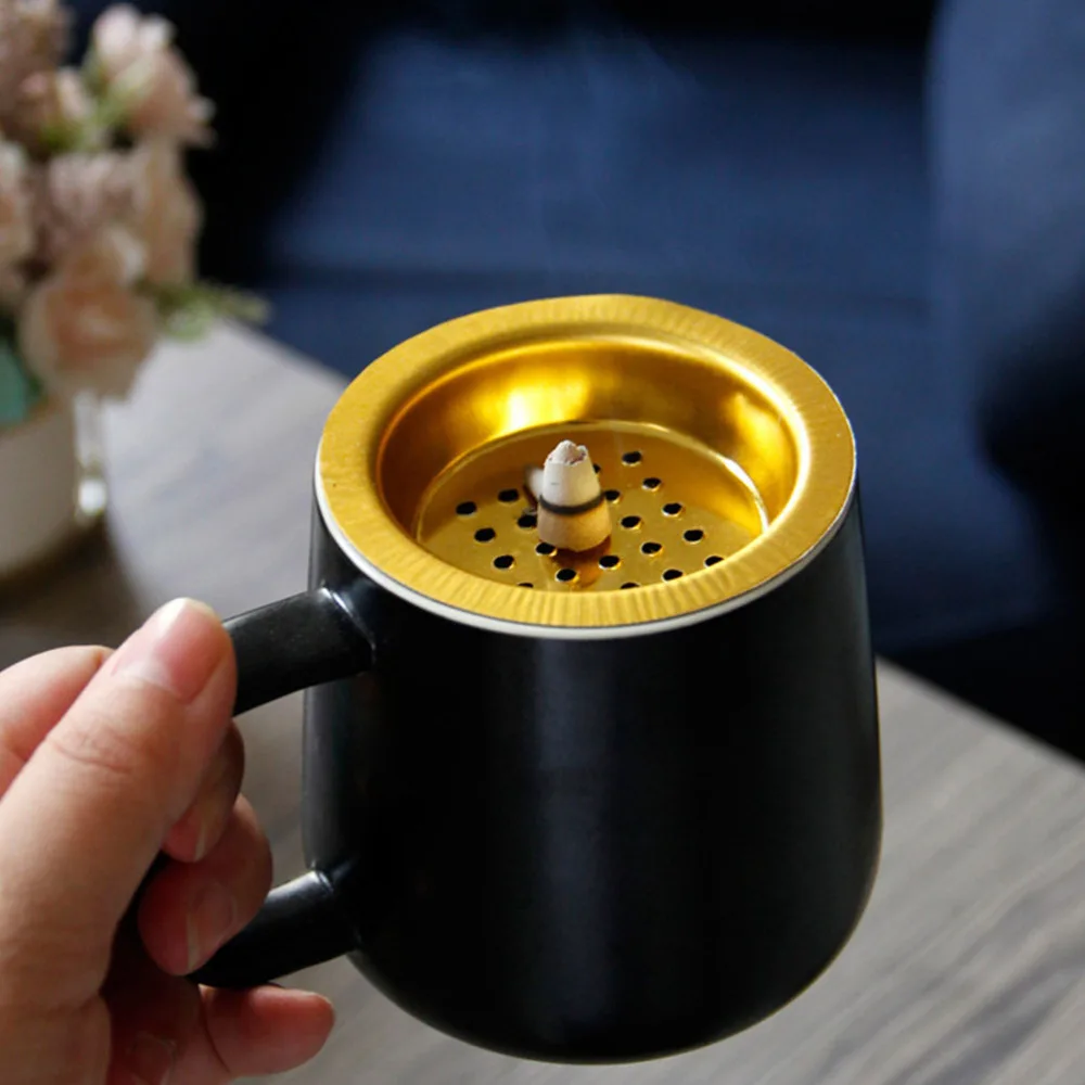 

1pc Modern Incense Burner Middle East Arabian Ceramic Censer for Home (Black)