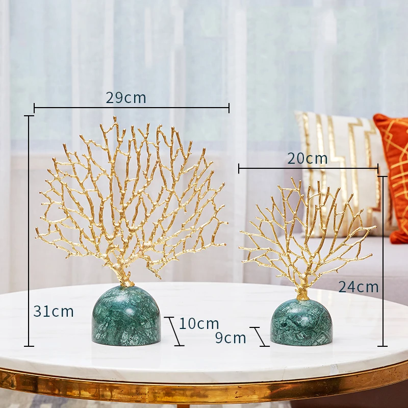 Скульптура из сплава в форме кораллового дерева Moder декоративная статуя зеленого