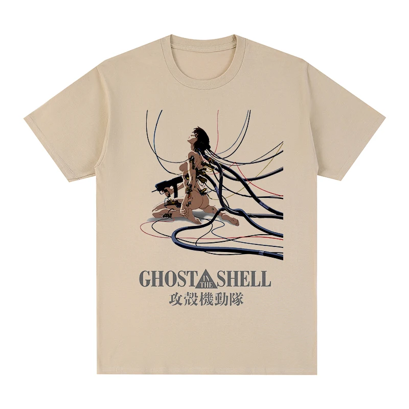 Camiseta de algodón para hombres y mujeres, ropa informal Kawaii de Ghost In The Shell, orgullo, estética Harajuku, vintage, nueva