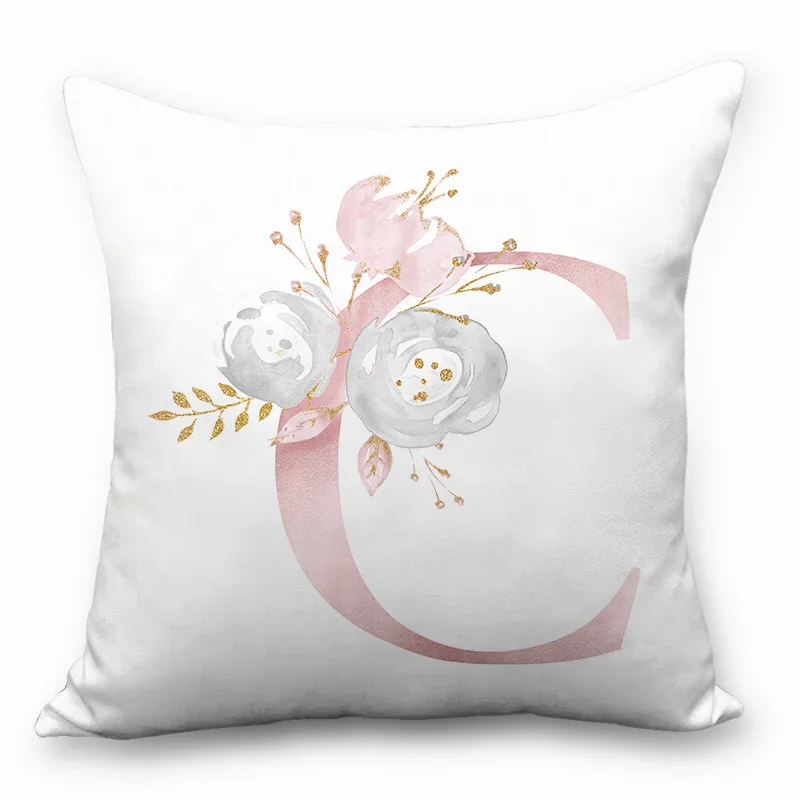 Наволочка розового цвета с буквенным принтом Подушка Чехол автомобиля диван