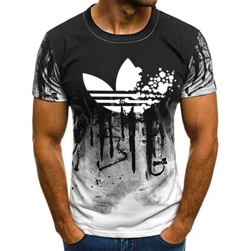 3D печать брендовая футболка для бега мужская с коротким рукавом рубашка