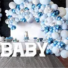 107 шт.лот синие воздушные шары гирлянда Арка набор синие белые серебряные конфетти латексные шары для детского душа шары День рождения деко