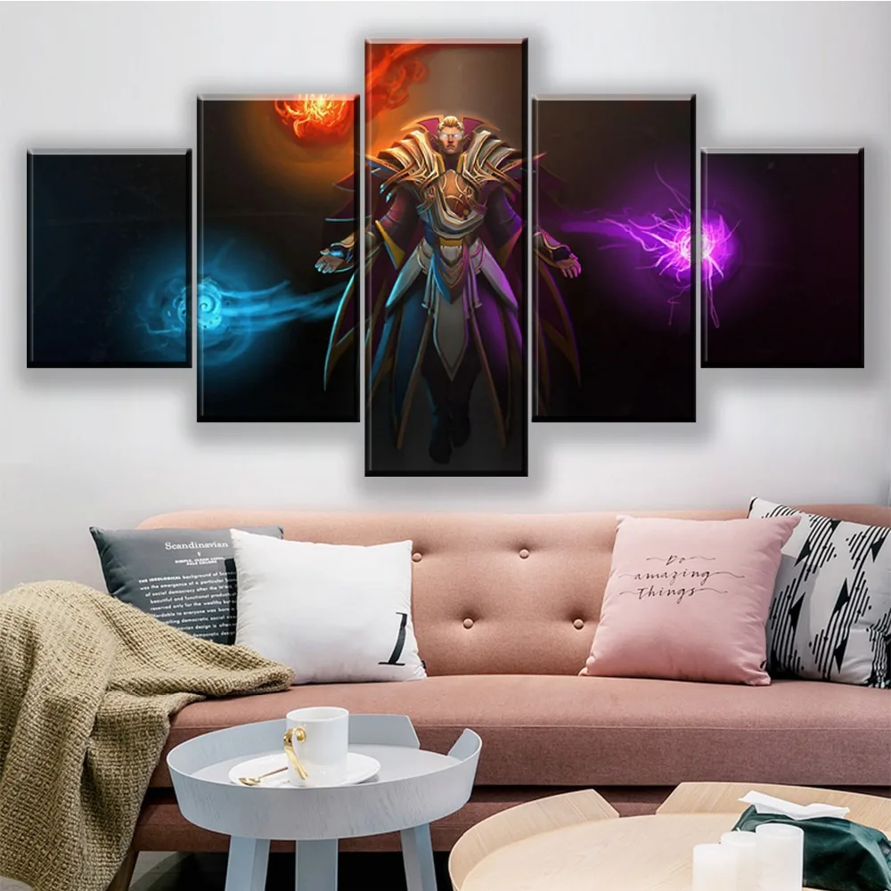HD принты украшение дома 5 шт. холст DOTA 2 Invoker постер Живопись стены Искусство модульная игра картина рамки для гостиной