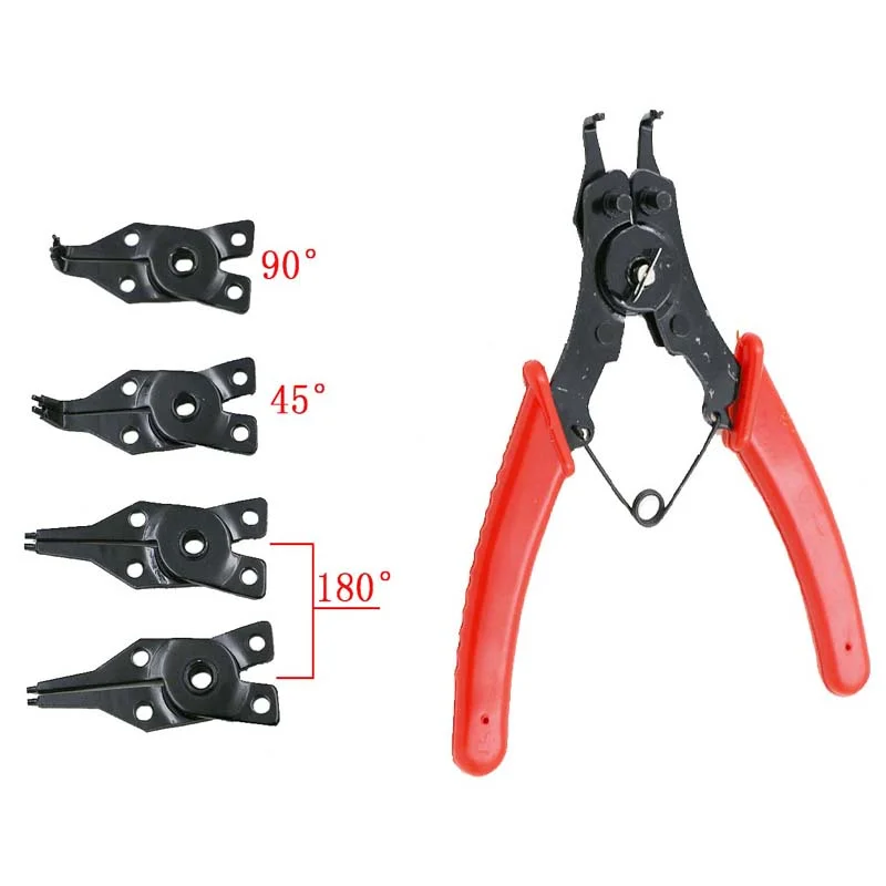 

New 4-in-1 Snap Ring Pliers Set DIY Circlip Combination Retaining Clip Jewelry Circlip Pliers Internal External Ring Remover