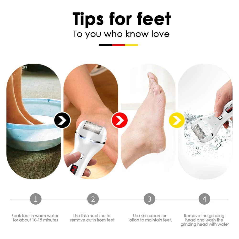 

Portable Electric Feet Callus Removers Rechargeable Portable Electronic Foot File Pedicure Tools Electric Callous Remover Kit